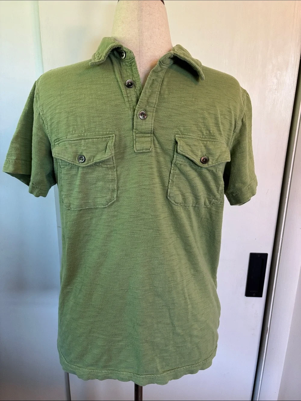 Banana Republic Green Short-Sleeve Pocket Polo